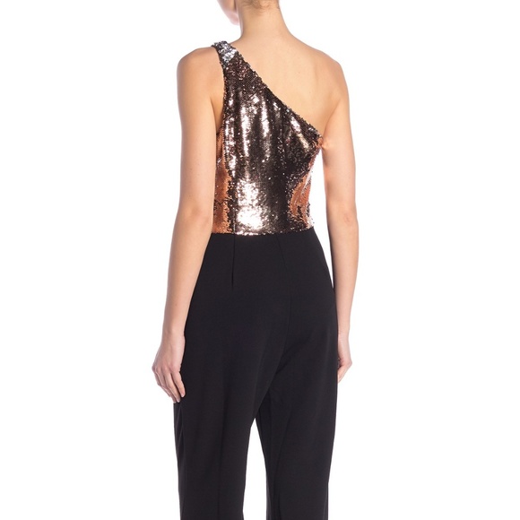 Alexia Admor 1-Shoulder Reversible Sequin Jumpsuit - Picture 3 of 8
